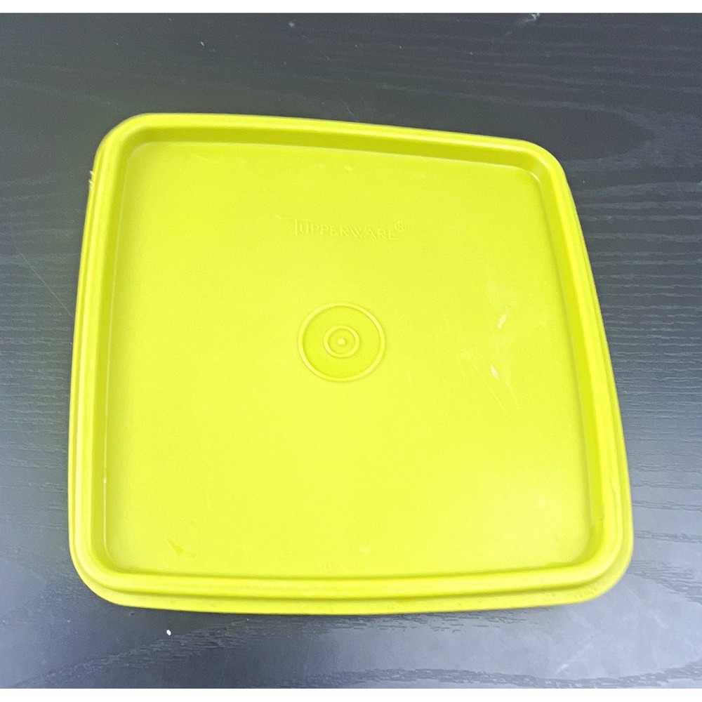 Tupperware 1363-25 Square Snap Replacement Lid Lime Green 6.5" Plastic Seal